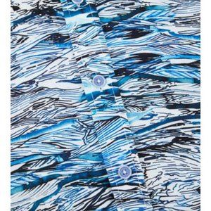 Robert Graham Blue Abstract waves Short Sleeve Shirt Size 2XL BRAND NEW w/ Tags